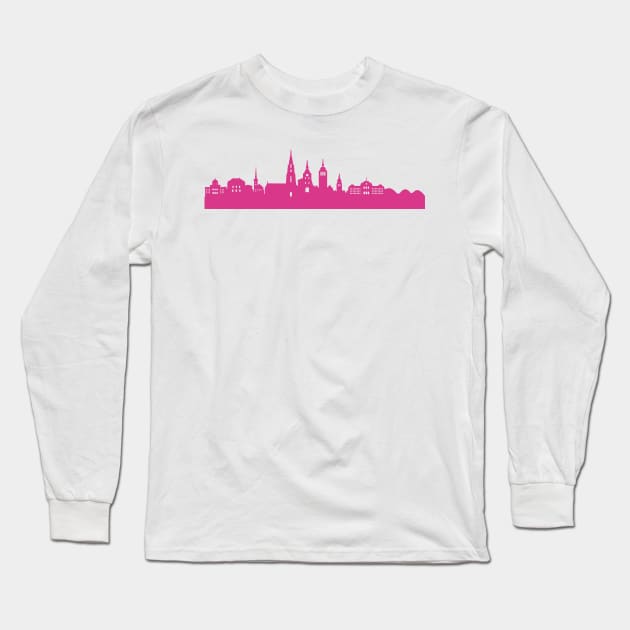 Bern skyline pink Long Sleeve T-Shirt by 44spaces